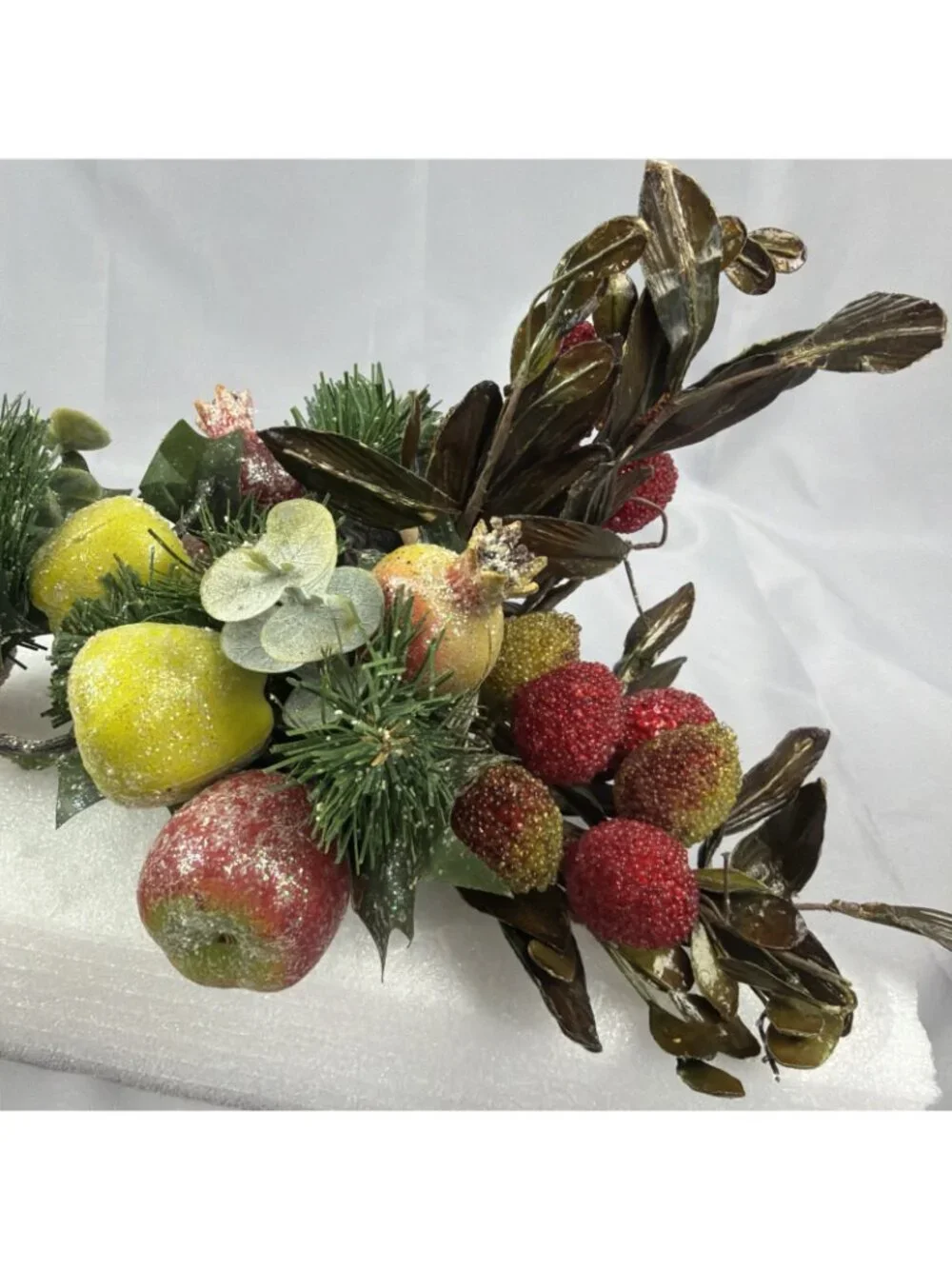 Lot Vintage Christmas Holiday Plastic Floral Wreath Picks Sugar Bead Fruit Berry